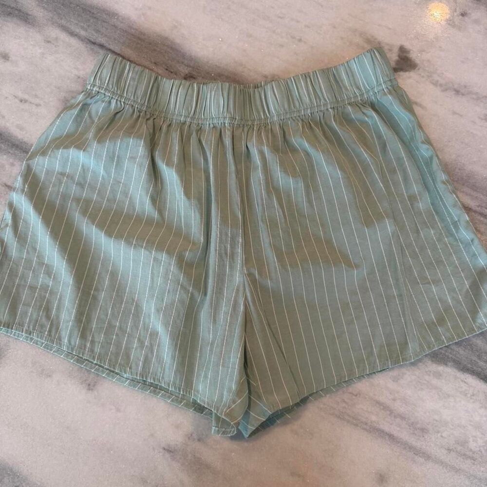 Birdie‎ Grey Sage Green White Pinstriped Boxer Shorts Sz Large